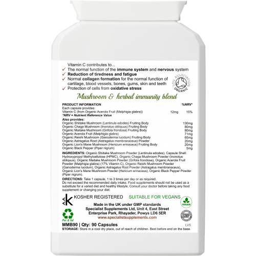 Multi-Mushroom Organic Complex 90 capsules