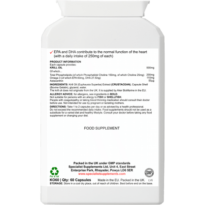 Discover the power of Antarctic Krill Oil 500mg for heart, brain, and eye health, with no fishy aftertaste. Rich in omega - 3s, astaxanthin, and phospholipids for enhanced absorption and wellness. 60 capsules by FitLife from FitLife